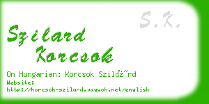 szilard korcsok business card